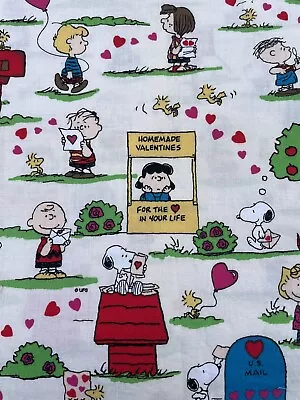 1 1/2 Yards 44 W Vtg 2001 PEANUTS Snoopy Charlie Brown Concord Valentines Day • $7.95