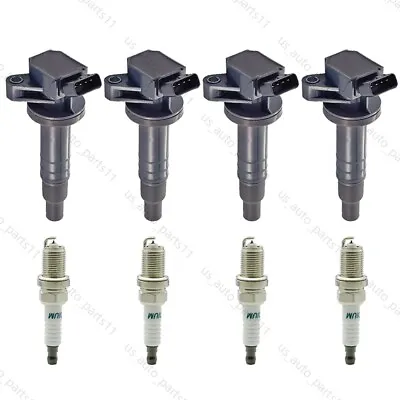 4 Ignition Coil UF247 & Iridium Spark Plugs For Toyota Corolla Pontiac Vibe 1.8L • $48.99