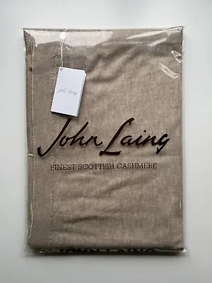 £124.99 • Buy 100% Pure Cashmere Knitted John Laing Large Shawl Wrap 220x80cm Natural RRP £499
