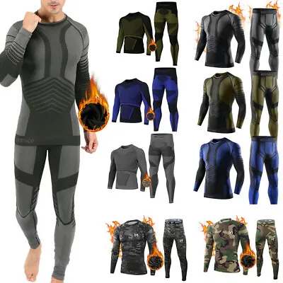 Thermal Underwear For Men Winter Sports Long Johns Base Layer Top And Bottom Set • $28.89