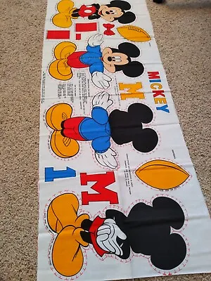 Vintage Mickey Mouse Cut & Sew Pillow Fabric Panel  Disney Football • $10