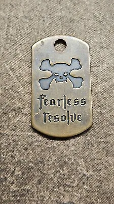 Steel Flame OEM Fearless Resolve/Skull & Cross Bones Copper Dog Tag • $69.99