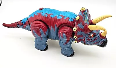 Dinosaur Walking Triceratops Has Sound Blue Red Mattel 2006 Dino Toy VG Cond • $18.40