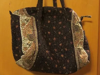 Vera Bradley Black Walnut Retired Zip Top XL Duffel Bag • $65