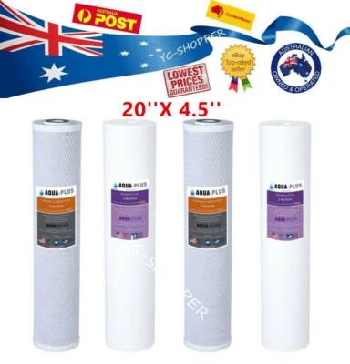 $118.85 • Buy 2 Pack 20  X 4.5  Whole House Big Blue Water Filter Cartridges Sediment Carbon