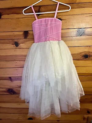 Ooh! La La! Couture Tulle Hi-Lo Dress Pink & White Girls Size 6X/7 • $44.99