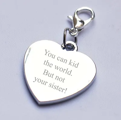 Engravable Personalised Charm Best Sister Any Text/message/wording Birthday Gift • £5.99