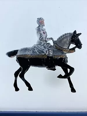 Plastic Medieval Silver Mounted Knight On Horse • $5