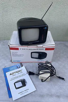 Action 5  B/W Portable TV Radio Model ACN3511 - Power Cords Included W/Box USED • $47.99