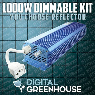 1000 Watt DIMMABLE DIGITAL GROW LIGHT KIT 1000w HPS W BALLAST BULB HOOD Sodium  • $382.95