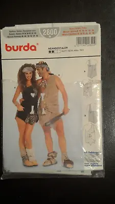 Burda Uncut Sewing Pattern 2800 Cave Man Woman Fancy Dress Costume 8-18 & 36-46  • £7.95