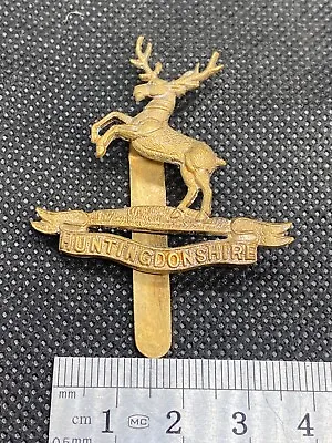 Original British Army WW1 HUNTINGDONSHIRE REGIMENT Cap Badge • $29.69