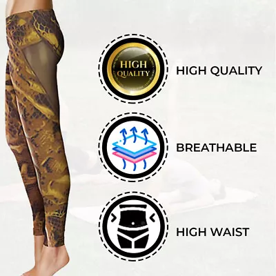 Women High Waist Gym Leggings Pocket Sport Running Ladies Yoga Pant Fitness UK • £6.64