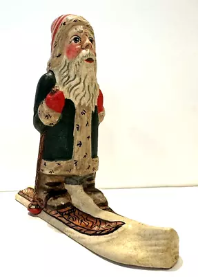 RARE 1991 Vaillancourt 2nd ANNUAL Starlight Chalkware “SANTA ON SKIS” LTD.ED • $550