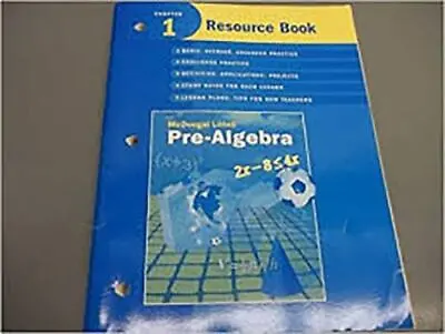 McDougal Littell Pre-Algebra: Resource Book Chapter 1 - Paperback - ACCEPTABLE • $19.02