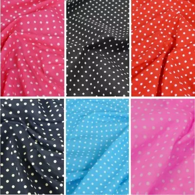 £1.50 • Buy Polycotton Fabric 4mm Spots Polka Dots Spotty Craft Dress Dotty Spot Dot