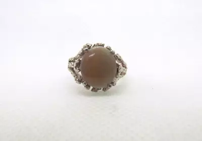 Vintage Sterling Silver Genuine Fire Opal Gemstone Ring Sz 5.75 925 • $35