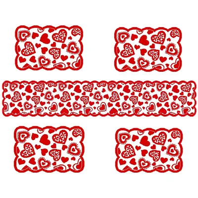 Valentines Day Lace Table Runner Placemat Tablecloth Cover Party Decoration • £5.96