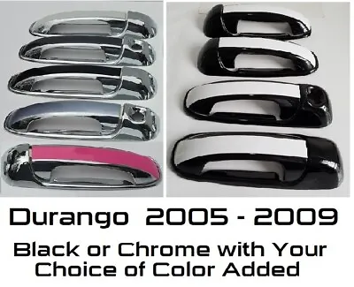 $70 • Buy Black OR Chrome Door Handle Overlays 2005-2009 Fits Dodge Durango YOU PICK CLR