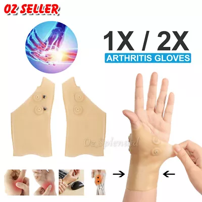 Gel Magnetic Arthritis Glove Pain Ease Wrist Hand Compresion Support Thumb Brace • $5.95