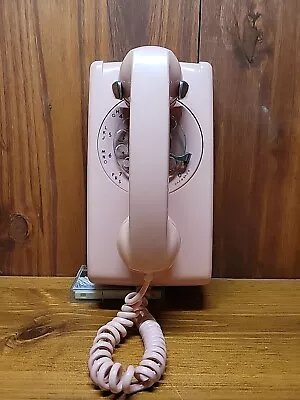 Vintage 1960s WESTERN ELECTRIC A/B 554 8-60 PINK Rotary Wall Mount Telephone • $149.99