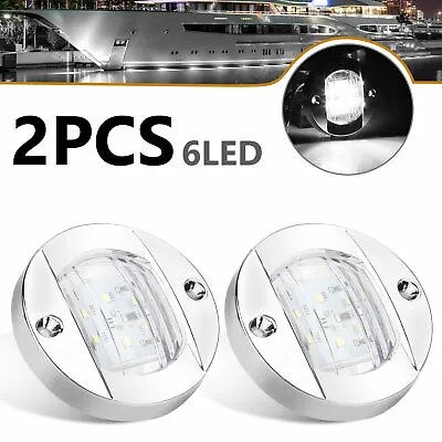 2Round Marine Boat LED Courtesy Lights Cabin Deck Stern Navigation Light White✔ • $9.39