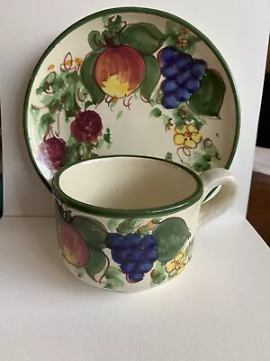 Italian Majolica Cup & Saucer • $9