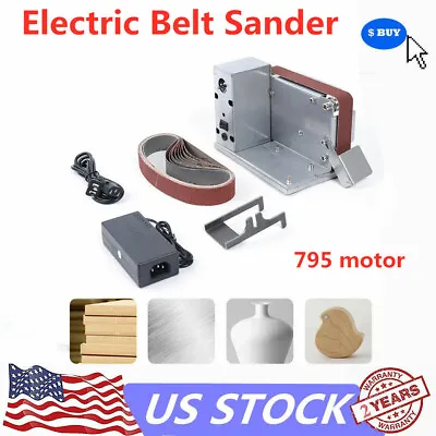 Mini Bench Sander Electric Belt Sander Polishing Grinding Machine Grinder • $38.95