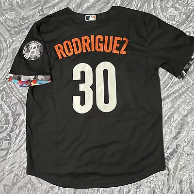 Grayson Rodriguez Jersey City Connect Black Large Baltimore Orioles Stitched • $85