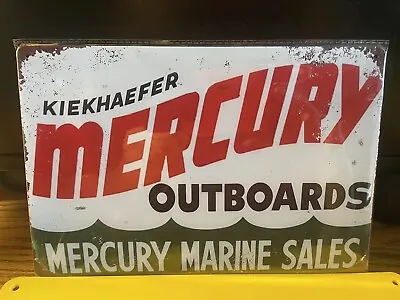 Mercury Outboards Marine Sales Metal Sign 8x12” Nip For Shop-man-cave-office- • $14.99