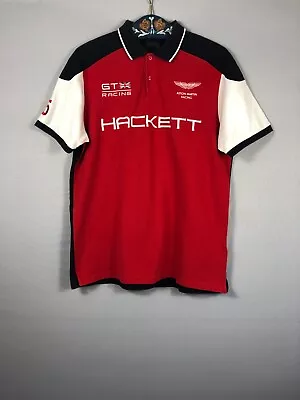 Hackett London HKT Aston Martin Racing Polo Cotton Men Size XL Red • $24.99