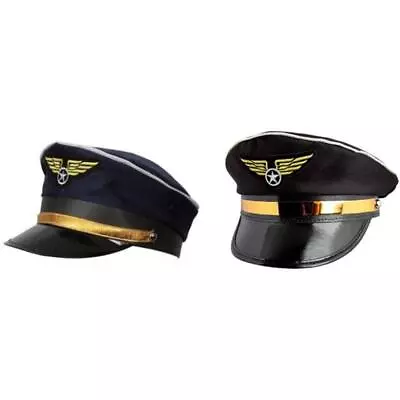 £7.99 • Buy Wicked Costumes Airline Pilot Hat Adult Fancy Dress