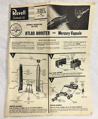 1962 Revell Atlas Booster With Mercury Capsule Model Sheet Instructions • $12.95