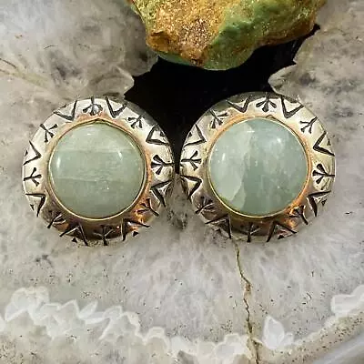 Carolyn Pollack Vintage Southwestern Style Sterling Aquamarine Stud Earrings • $71.25