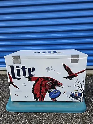 Miller Lite - Atlanta Falcons NFL Football Metal Ice Chest Cooler - Rare • $150