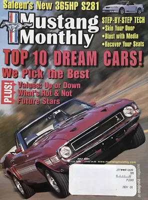 Mustang Monthly Magazine July 2001 - Shelby Cobra GT500 Boss Fastback • $7.99