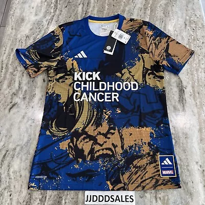 Adidas X Marvel Kick Childhood Cancer Pre-Match Soccer Jersey HT3238 Men’s Sz M • $85.44