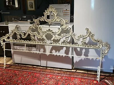 Stunning Vintage King Size Headboard Baroque Rococo-esque Cast Iron Heavy • $3150