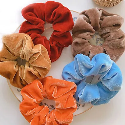 Big Velvet Women Hair Scrunchies Elastic Hair Bands/Gum Women Hair Ties Ropes - • $1.24