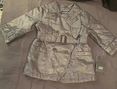 Zara Baby Girls Coat Grey Belted Age 9-12 Months Bnwt • £14.99