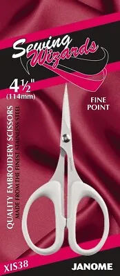 £5.75 • Buy Janome Quality Wizards  Embroidery Fine Point Scissors 4.5 Inch  XIS 38