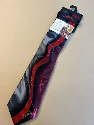 New Jerry Garcia Mens Neck Tie - Red Silver Abstract - Butterfly Trap A - Poly  • $9.99