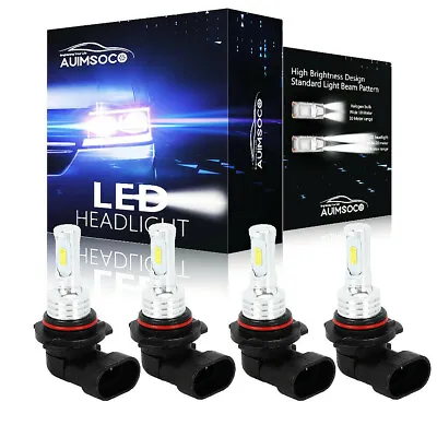 $24.99 • Buy 9005 9006 LED Headlights Kit Combo Bulbs 6500K High Low Beam Super White Bright