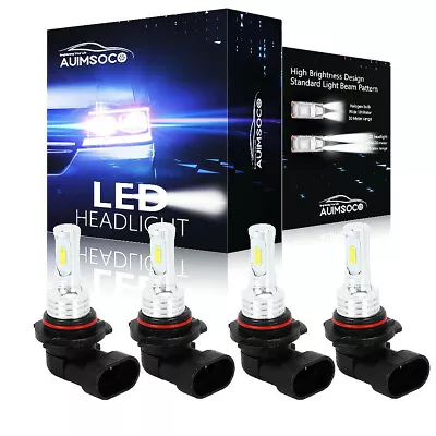 9005 9006 LED Headlights Kit Combo Bulbs 6500K High Low Beam Super White Bright • $24.99