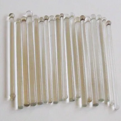 19 Vintage Glass Swizzle Sticks Transparent Clear Cocktail Drink Stirrers • $12