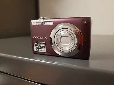 Nikon COOLPIX S3000 12.0MP Digital Camera Plum CCD  4X Wide Zoom - Lens Error • $23.99