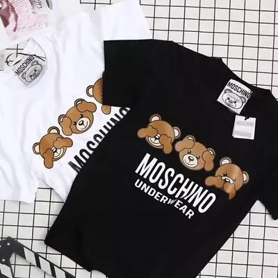 Moschino T-Shirt Cotton Round Neck Bear Short-Sleeved Couple Tops Men And Women • £19.19