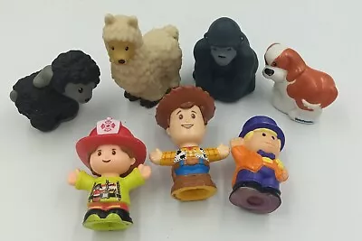 Little People Figures X 7 Llama Gorilla Dog Black Sheep Cowboy Fireman • $15