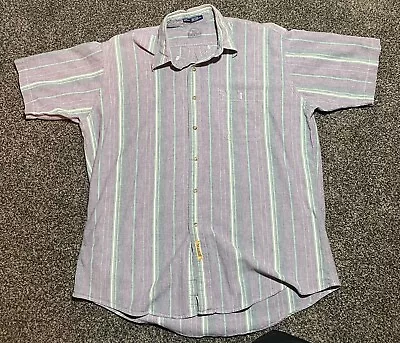 $16.99 • Buy BD Baggies Shirt XL Mens Blue Striped Short Sleeves Button Up Casual Wear Work