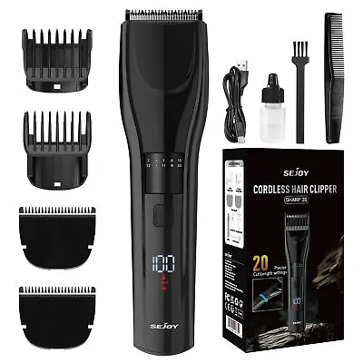 SEJOY Professional Mens Hair Clippers Electric Cutting Cordless Beard Trimmers • £16.99